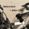 ステムを替えた自転車のハンドル画像