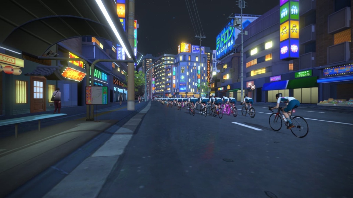 ゲームPCでのZwiftネオ京ステージを紹介する画像