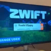 AppleTV4KのZwift画面を4Kディスプレイで表示させたところ